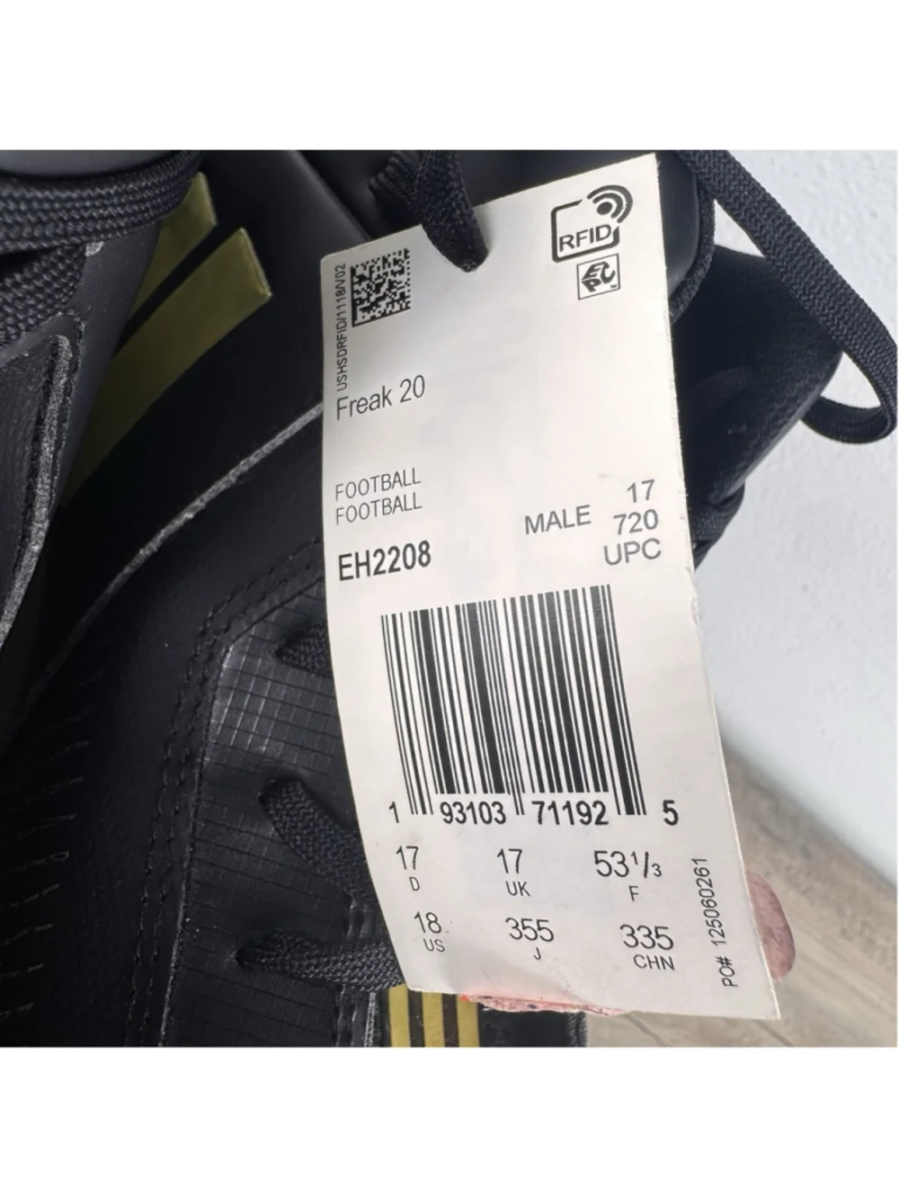 Adidas Freak 20 Football Cleats Black Gold EH2208 Men’s Size 18 New